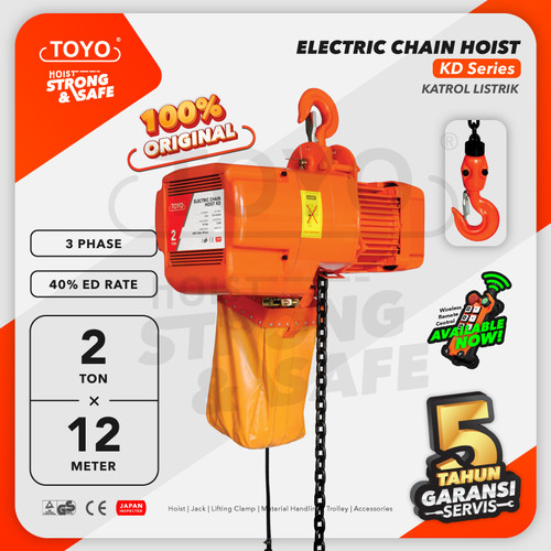 [EZO.1600097] Electric Chain Hoist 2 Ton x 12 Meter KD Series TOYO