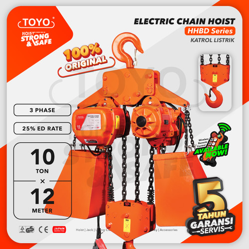 [EZO.1600074] Electric Chain Hoist 10 Ton x 12 Meter HHBD Series TOYO