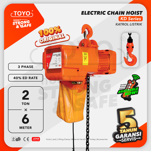 [EZO.1600103] Electric Chain Hoist 2 Ton x 6 Meter KD Series TOYO
