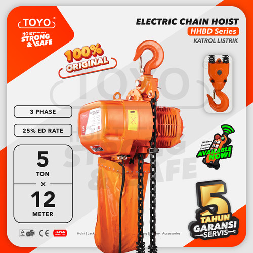 [EZO.1600141] Electric Chain Hoist 5 Ton x 12 Meter HHBD Series TOYO