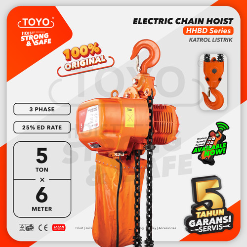 [EZO.1600144] Electric Chain Hoist 5 Ton x 6 Meter HHBD Series TOYO