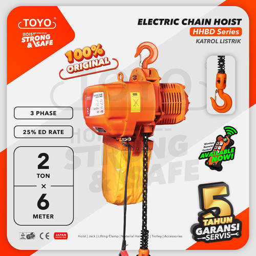 [EZO.1600154] Electric Chain Hoist 2 Ton x 6 Meter HHBD Series TOYO
