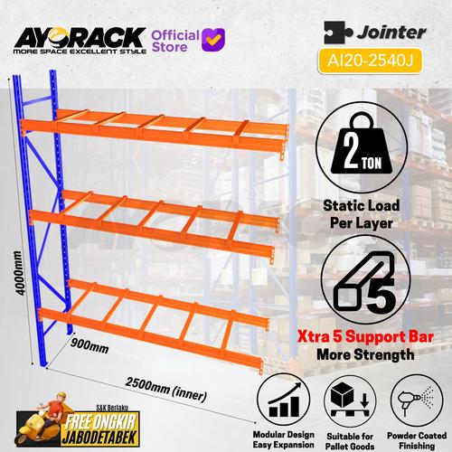 [EZO.8800079] PALLET RACKING 2 TON AI20-2540J RAK GUDANG PALET JOINTER 4 METER 250CM - W9