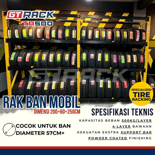 [EZO.8900083] RAK BAN MOBIL GT RACK TR500 TIRE RACKING DISPLAY RODA SUSUN 4 TINGKAT