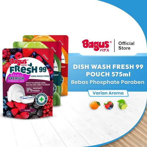 [EZO.9000055] Bagus Fresh99 Premium Anti Bacterial Dish Washing Liquid Pouch 575ml