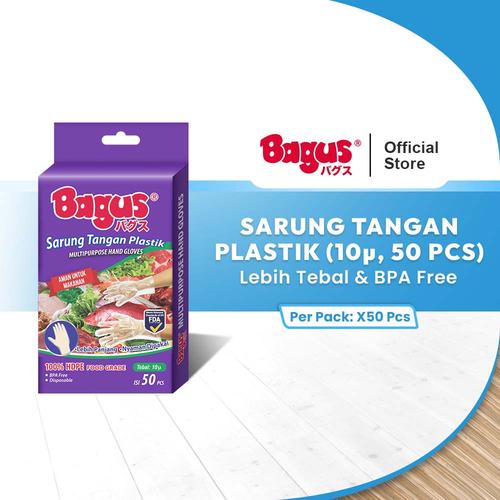 [EZO.9000062] Bagus Sarung Tangan Plastik 10μ 50 pcs