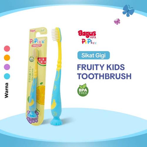 [EZO.9000080] Bagus PiPi Fruity Kids Toothbrush Sikat Gigi Anak Lembut + Suction Cup
