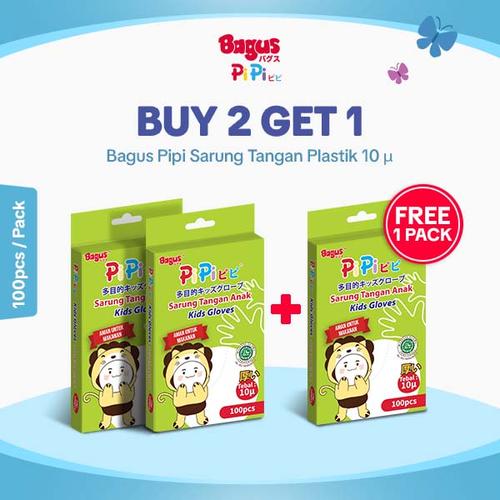 [EZO.9000085] BUY 2 GET 1 FREE - Bagus PiPi Sarung Tangan Anak 10 µ 100 pcs