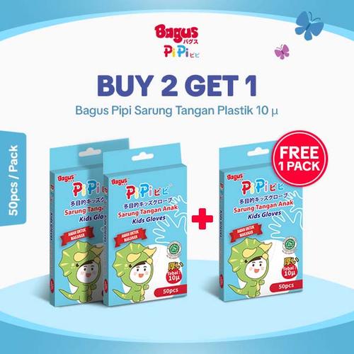 [EZO.9000086] BUY 2 GET 1 FREE - Bagus PiPi Sarung Tangan Anak 10 µ 50 pcs