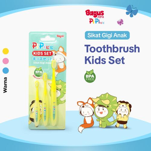 [EZO.9000091] Bagus PiPi Kids Set Toothbrush - Sikat Gigi Silicon Anak