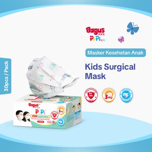 [EZO.9000114] Bagus PiPi Kids Surgical Mask 30 pcs - Masker Medis Anak 3 Ply
