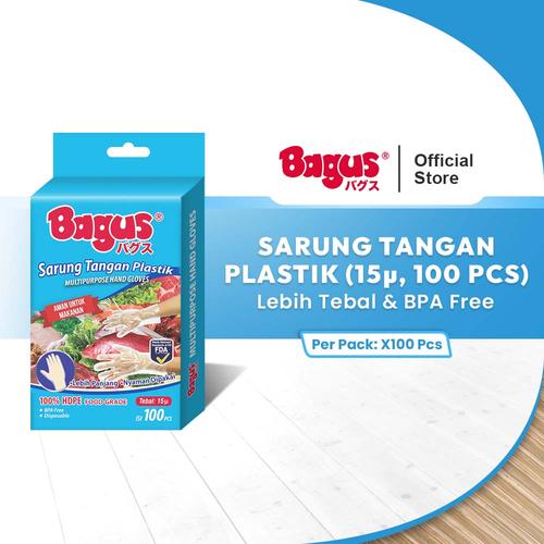 [EZO.9000151] Bagus Sarung Tangan Plastik 15 µ 100 pcs