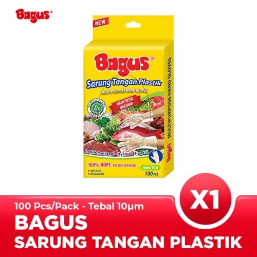 [EZO.9000152] Bagus Sarung Tangan Plastik 10 µ 100 pcs