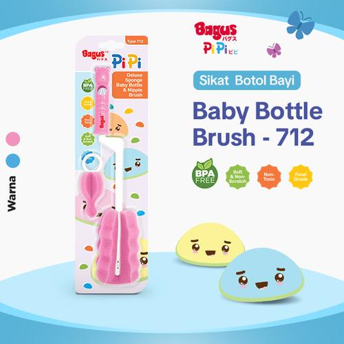 [EZO.9000158] Bagus Pipi Deluxe Sponge Baby Bottle And Nipple Brush Set Tipe 712Pink
