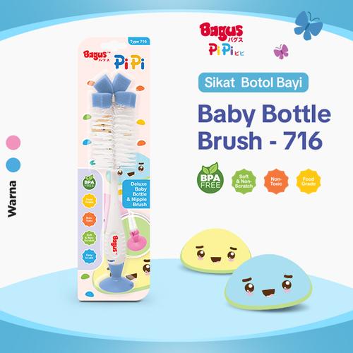 [EZO.9000161] Bagus Pipi Deluxe Sponge Baby Bottle And Nipple Brush Set Tipe 716