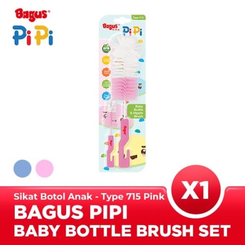 [EZO.9000162] Bagus Pipi Deluxe Sponge Baby Bottle And Nipple Brush Set Tipe 715