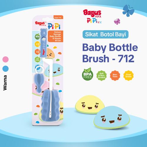[EZO.9000163] Bagus Pipi Deluxe Sponge Baby Bottle And Nipple Brush Set Tipe 712