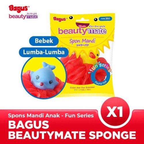 [EZO.9000232] Bagus Beautymate Spons Mandi Fun Series (Mainan dan Warna Acak)
