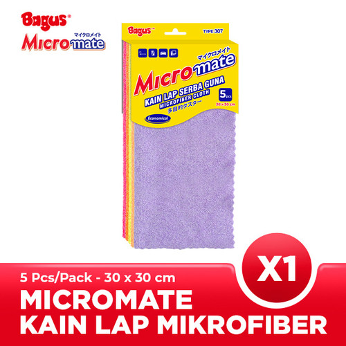 Bagus Micromate Kain Lap Serbaguna 5's Tipe 307 Uk. 30 cm x 30 cm