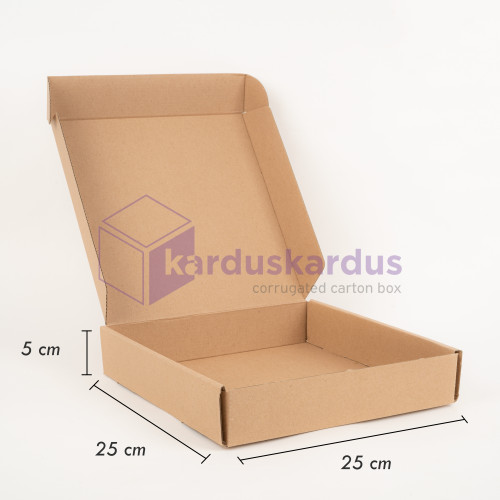 [EZO.9100018] Kardus Diecut Pizza Polos-25x25x5 TERMURAH