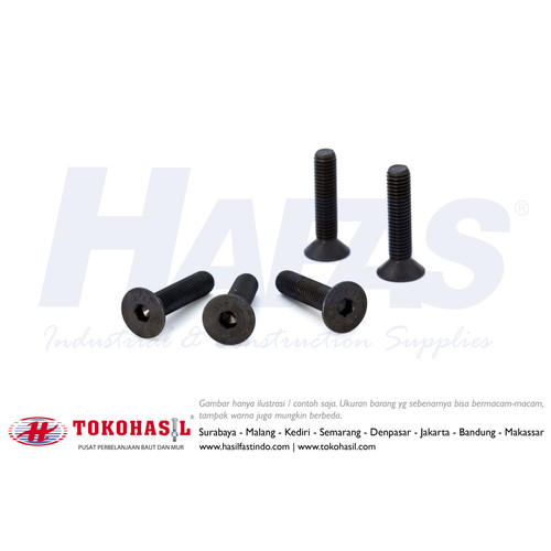 [EZR.2300181] Flat Socket Cap Screw 7/8 x 3-1/2, 9T (Baut Flat L, Countersunk)