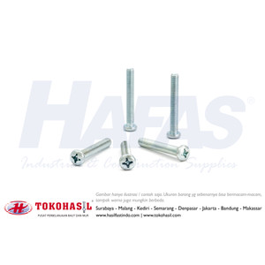 [EZR.2300304] Machine Screw JP M4 x 45 (putih) | Sekrup, Baut