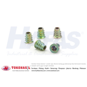 [EZR.2300634] Insert Nut / Mur Nanas OD M6 x 13 - P1.00 (kuning)