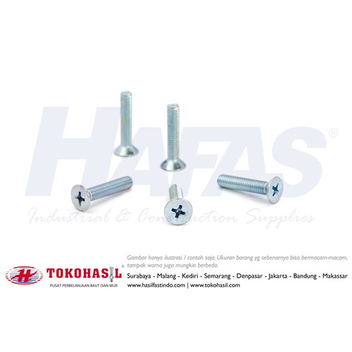 [EZR.2300649] Machine Screw / Sekrup, Baut JF M6 x 30 (putih)