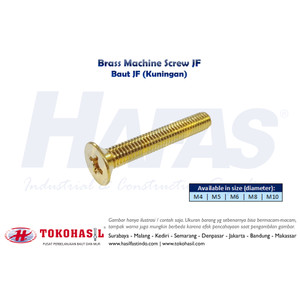 [EZR.2300755] Brass Machine Screw JF M6 x 10 (Baut JF Kuningan)