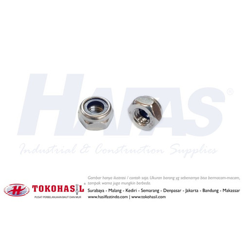 [EZR.2300928] Nylon Nut M12, K 19, P1.75 - Stainless Steel A2 (Mur Nylon)