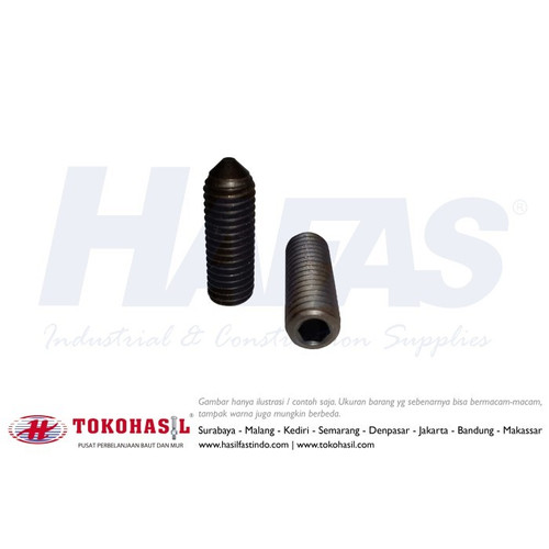 [EZR.2300933] Hex Socket Set Screw/Baut L Tanam Cone Point M10x20, M10 x 20 - P1.50
