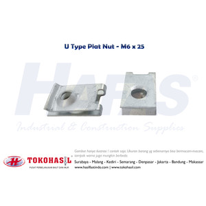 [EZR.2300949] U Type Plate Nut M6 x 25 - Putih / Mur Jepit