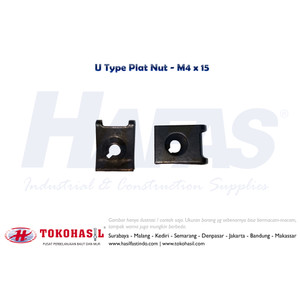 [EZR.2300952] U Type Plate Nut M4 x 15 - Hitam / Mur Jepit