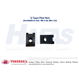 [EZR.2300951] U Type Plate Nut M6 x 22 (6001) - Hitam / Mur Jepit