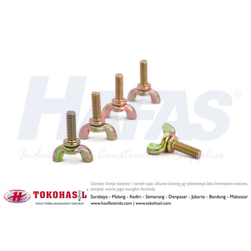 [EZR.2300982] Wing Bolt M5 x 35 - P0.80 (Baut kuping / kupu-kupu M5x35) ECERAN