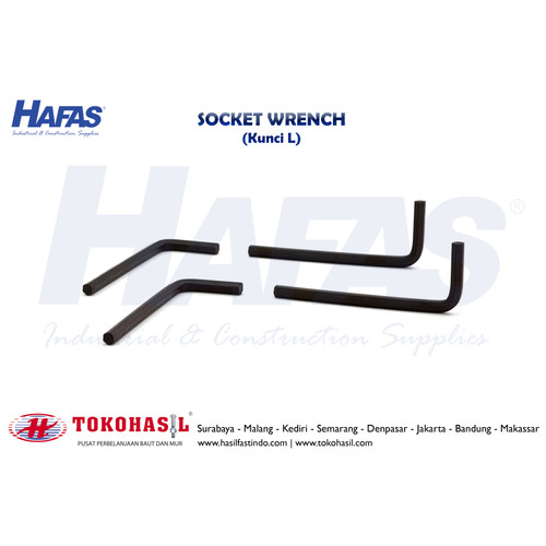 [EZR.2301101] Hex Socket Wrench / Allen Key (Kunci L) 1/8" inch - hitam