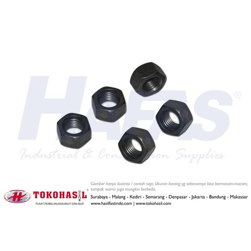 [EZR.2301146] Mur Baja Class 8 M12 / Hex Nut HT M 12, P 1.75 (Hitam)