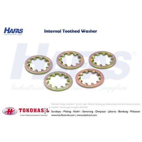 [EZR.2301269] Internal Toothed Washer / Ring Matahari - M12 (kuning)