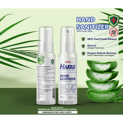 [EZR.2301465] HAFAS Hand Sanitizer, Ethyl Alcohol 80% Food Grade - Spray (60 ml)