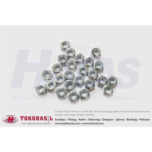 [EZR.2301489] Mur Segi Enam M 10, K 17 - P1.50 (Putih) / Hex Nut Only M10