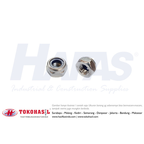 [EZR.2301519] Nylon Nut M5, K 08, P0.80 - Stainless Steel A2 (Mur Nylon)