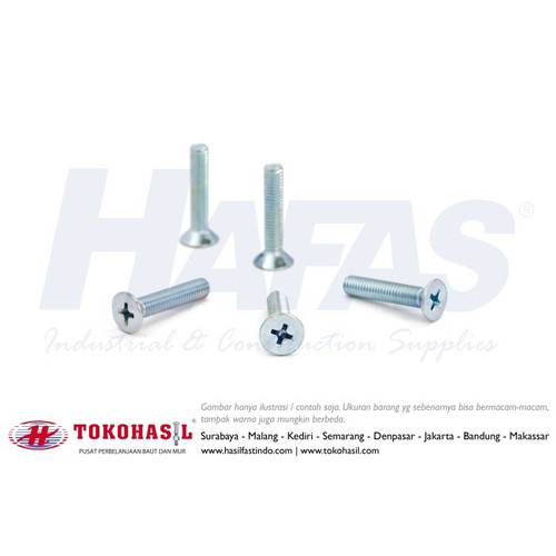 [EZR.2301555] Machine Screw JF M3x20 / Sekrup Mesin JF M3 x 20 (Putih) - 500 pcs