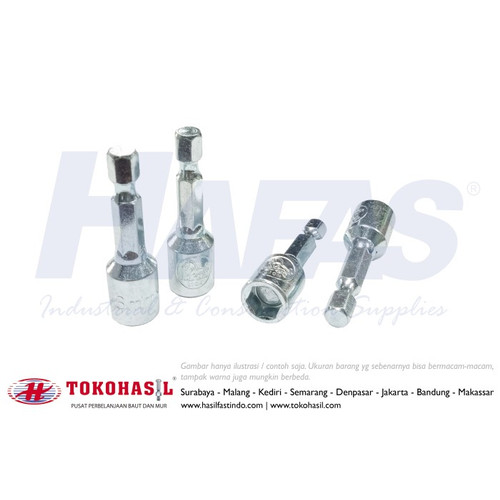 [EZR.2301578] Nut Setter / Kunci Sok Magnet Drilling Screw M8 x 45 mm - Zinc Plated