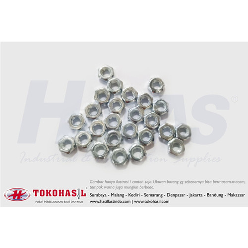 [EZR.2301614] Mur Segi Enam M 8, K 13 - P1.25 (Putih) / Hex Nut Only M8 - ECERAN