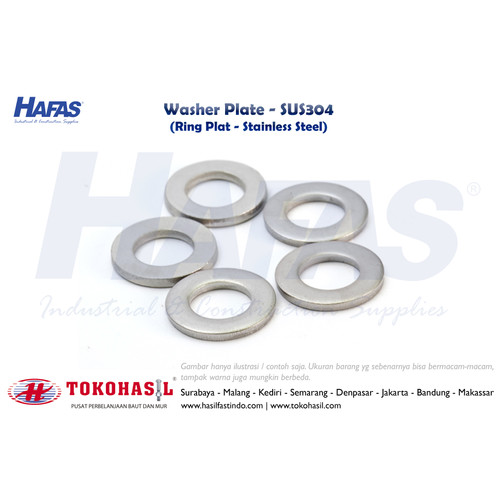 [EZR.2302743] Ring Plat SUS304 M22 / Washer Plate / WP SUS304 M 22