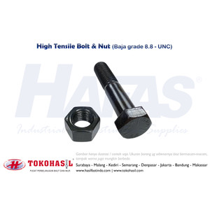 [EZR.2302828] Baut & Mur HT B/N UNC 1 x 6, Baja 8.8 (High Tensile) - Half