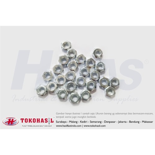 [EZR.2303057] Mur Segi Enam M 18, K 27 - P2.50 (Putih) / Hex Nut Only M18