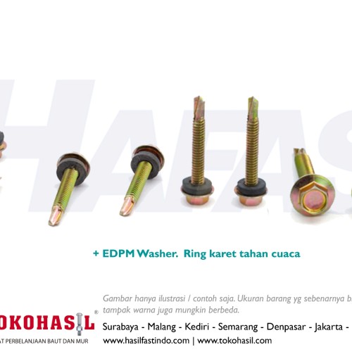 [EZR.2303104] Sekrup/Skrup Roofing M5 x 30 mm (Roofing/Drilling Screw #12 x 30) HFL
