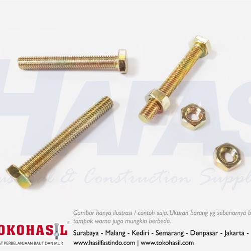 [EZR.2303298] Baut & Mur 4.6 M6 x 60 (B/N 4.6 M 06 x 60) - P1.00, kuning