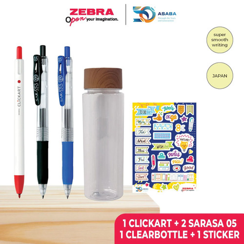 [EZO.7500098] Zebra Paket Alat Tulis 1/ Stationery Set 1 Free Clear Bottle